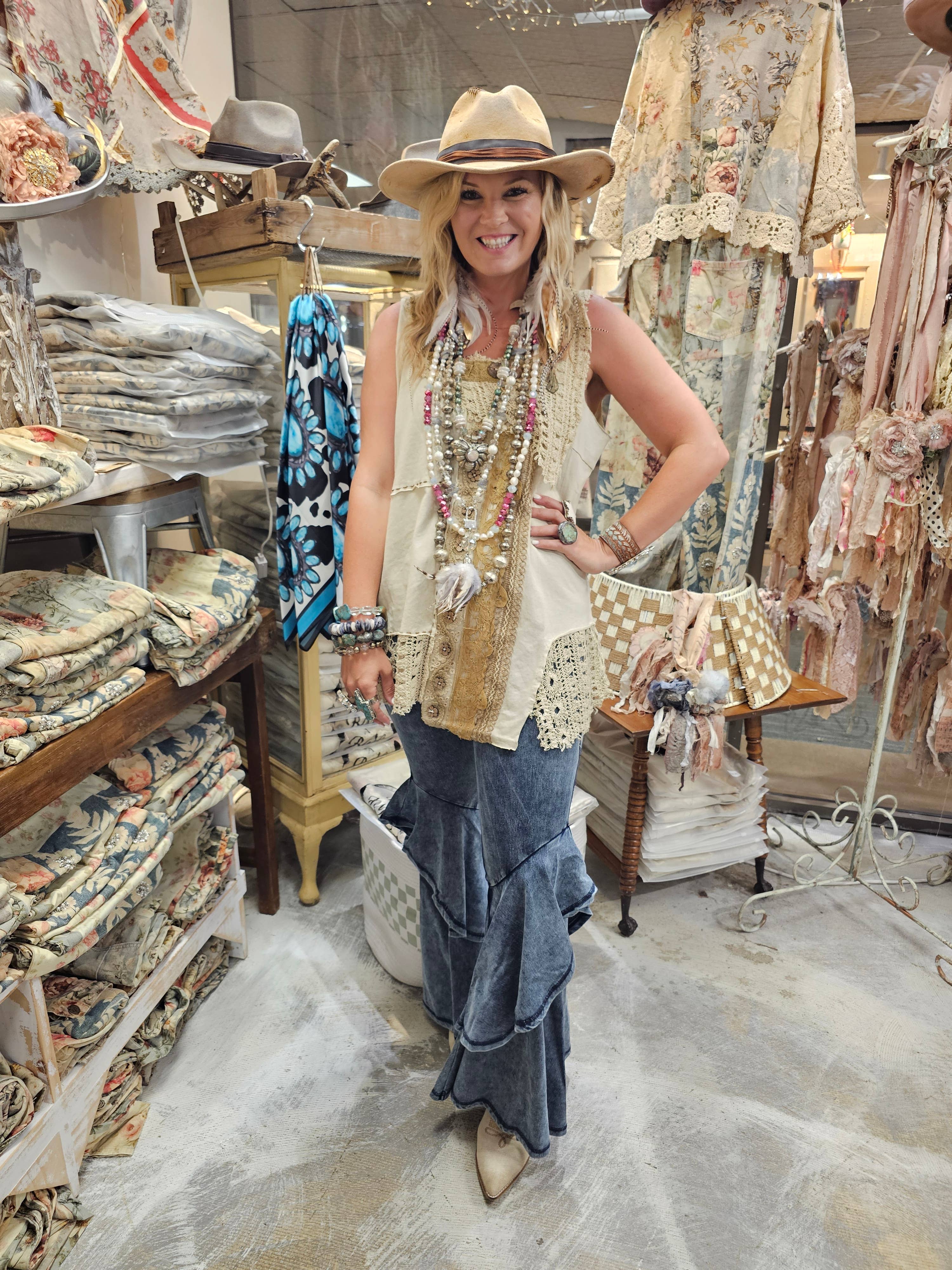 A Rare Bird Shop - Wholesale Camisole - Women's - Crochet Fancy Cami0