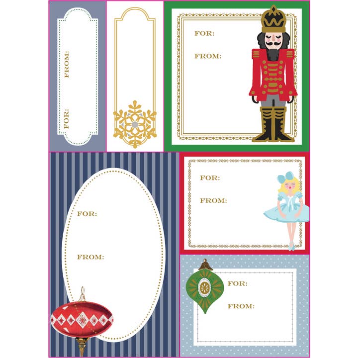Red and Green Nutcracker Label Sheets for wholesale by Anna Griffin Inc
