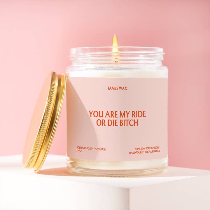 James Wax - Wholesale Jar/Filled Candle - Friendship Gift Ride Or Die Bitch Candle F204