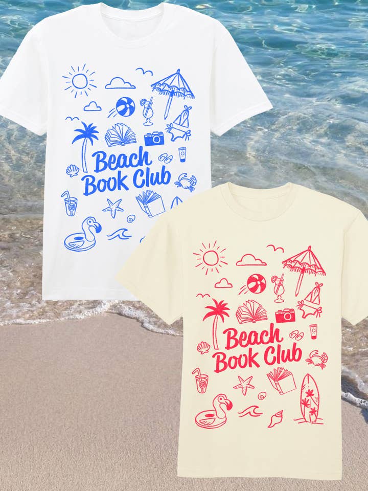 Beach Book Club Printed T-shirt for wholesale by N Embroideries