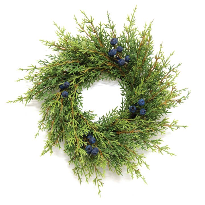 Saybrook Lane - Wholesale Wreath - Blue Berry & Cedar Wreath, 12"