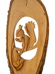 Bark Slice with Squirrel - 4" to 6" for wholesale by Earthwood
