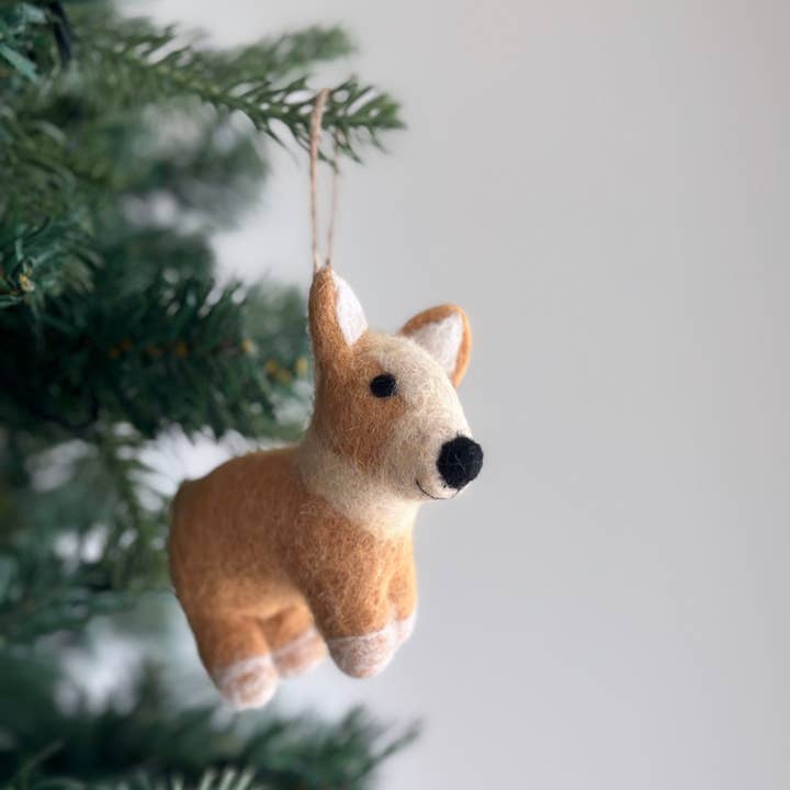 Ganapati - Wholesale Ornament - Felt Corgi Dog Ornament with Big BUTT