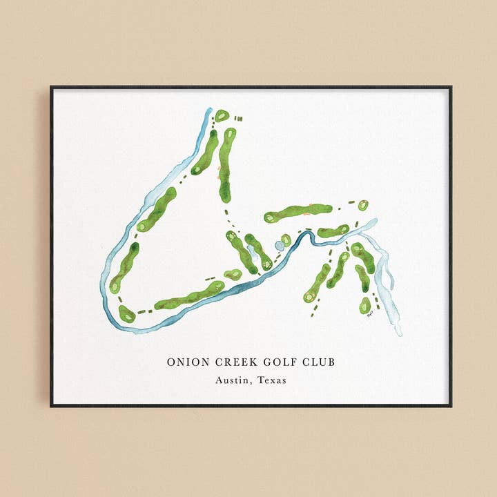 Onion Creek Golf Club Print for wholesale by ally aiken design