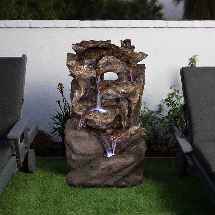 Alpine Corporation - Wholesale Outdoor Ornament/Decor - Alpine Corporation 6-Tiered Rainforest Waterfall Fountain wi