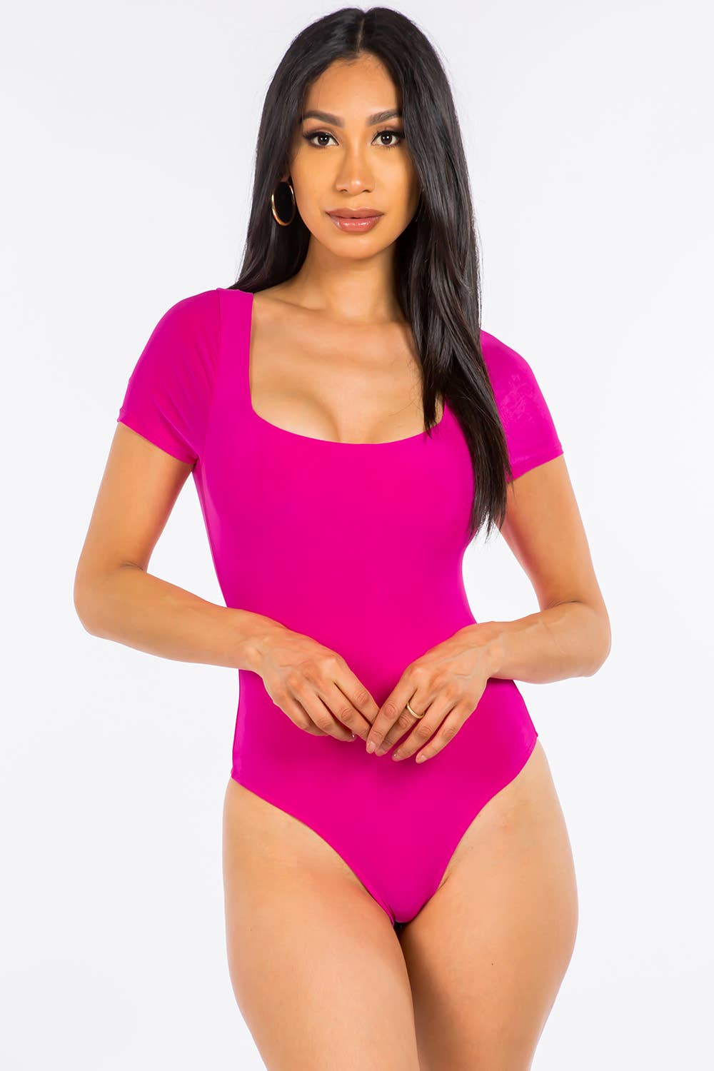 Uptown Apparel - Wholesale Bodysuit - Women's - J6866 Square Neck Cap Sleeve Lined Bodysuit5