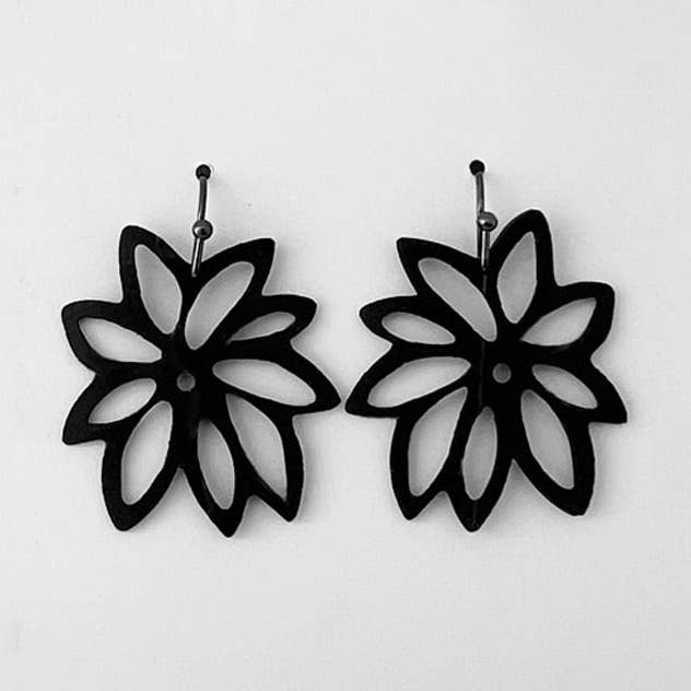 Tropical Flower Bicycle Tube Earrings for wholesale by Kaden & Kai