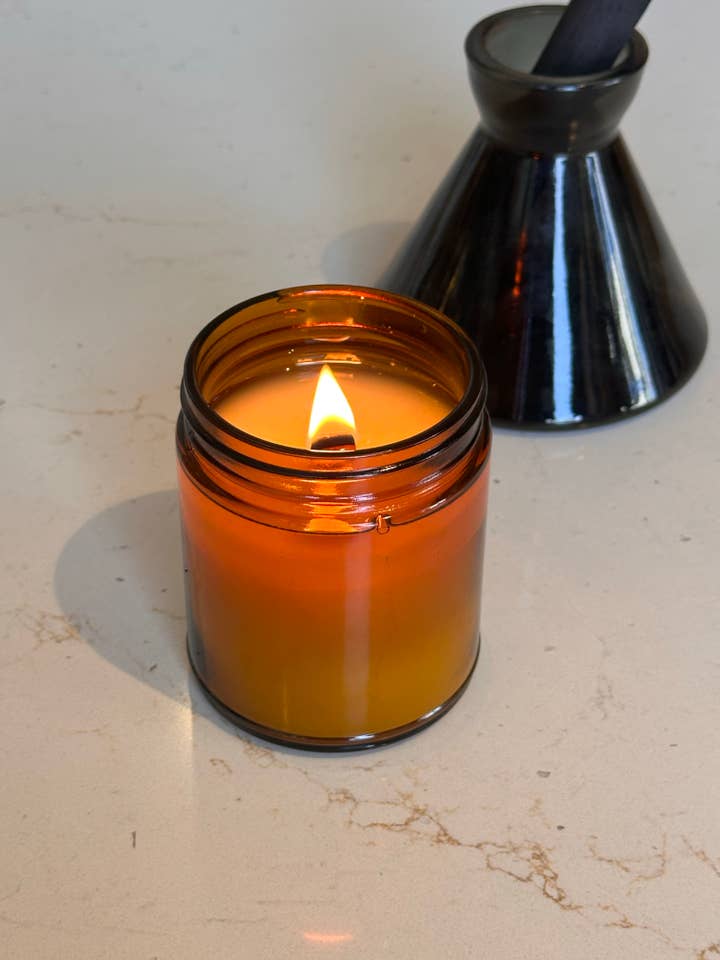 Coconut Soy candle with wooden wick, 7oz, no label. for wholesale by 7th Inning Candles