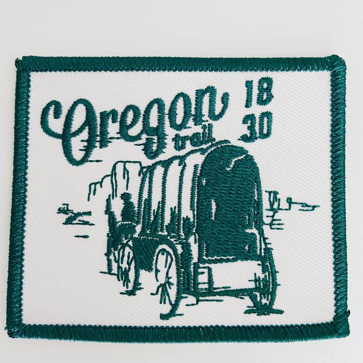 TEELUX - Wholesale Patch - 3" Oregon Trail in GREEN -   Embroidered Hat Patch2