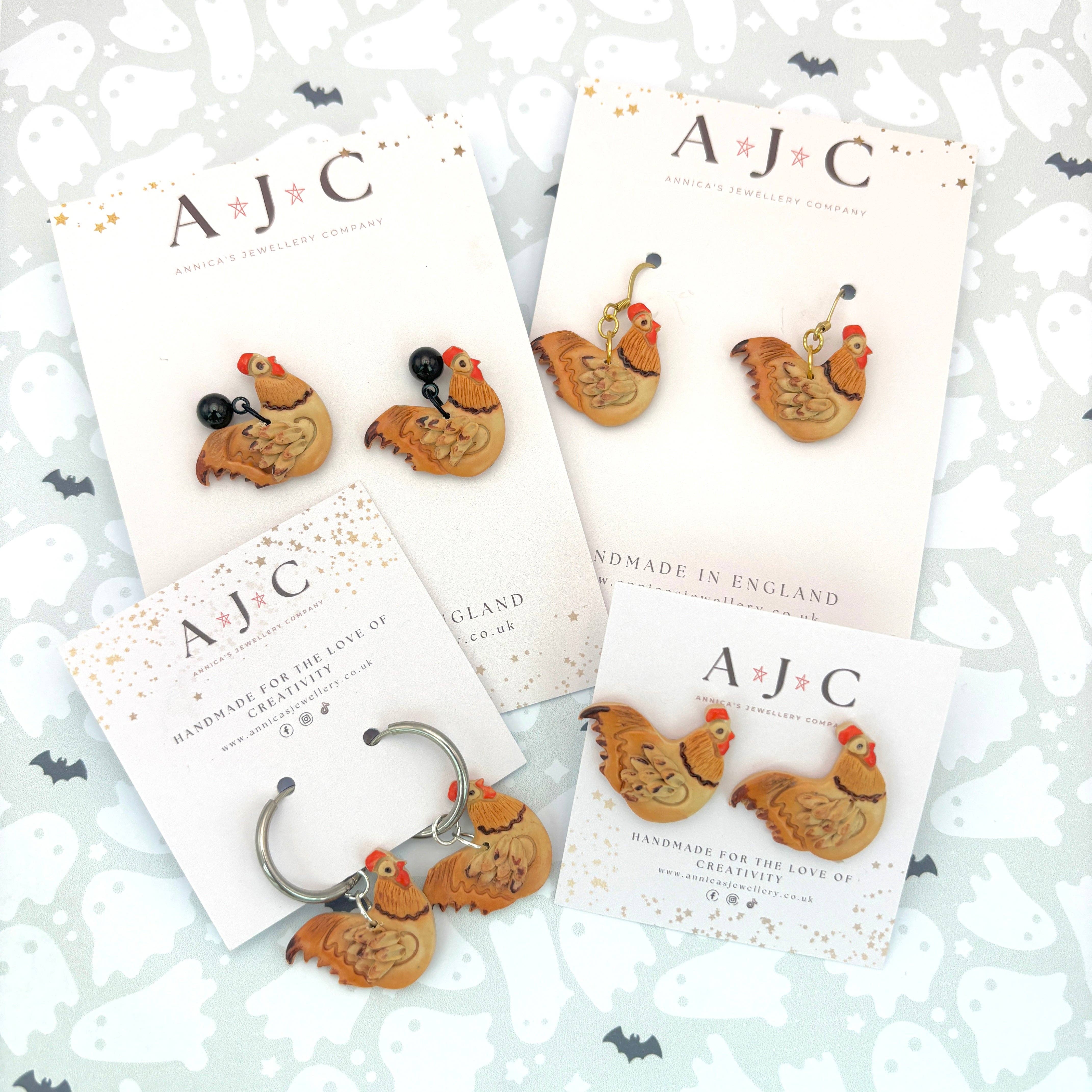 Annica’s Jewellery Co – wholesale Stud/post earrings – Clucky Chickens1