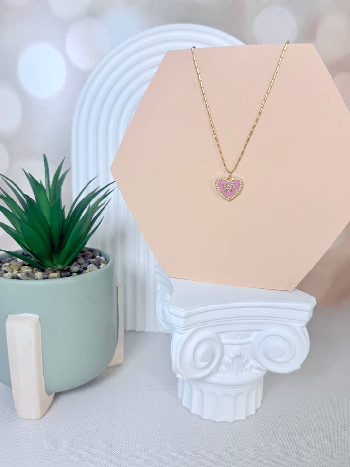 CĆur rose avec dĂ©tail nĆud pour la vente par NEM Designs
