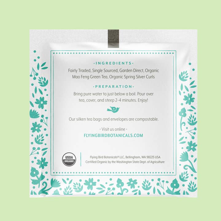 Flying Bird Botanicals - Wholesale Tea bags - Cloud Mountain – 45ct Individual Envelope Box2