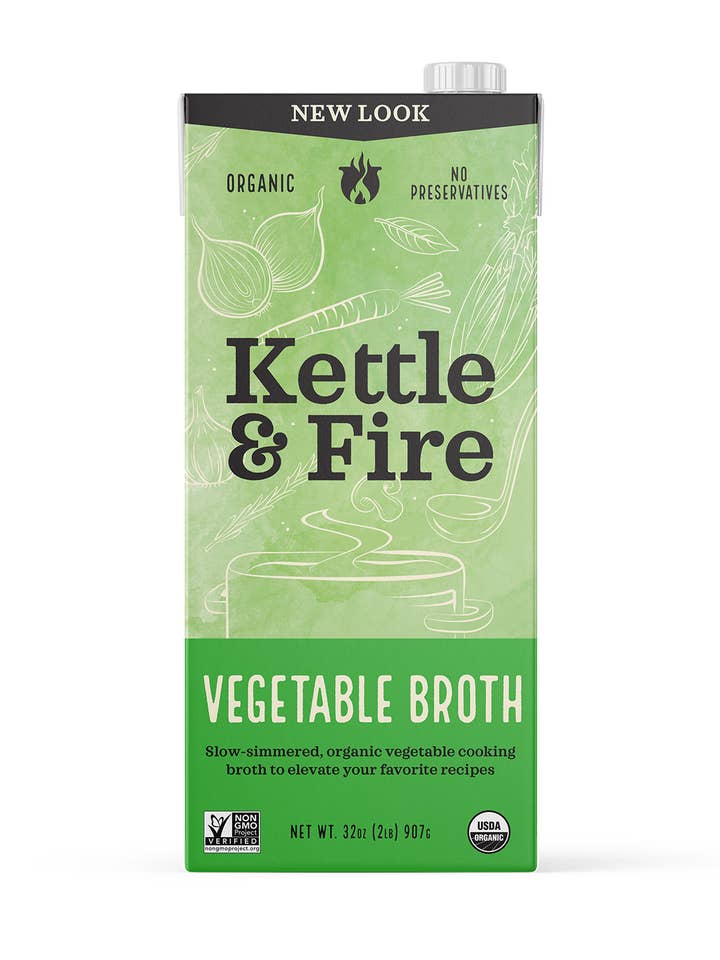 Bouillon de cuisson aux légumes biologique 32 oz pour la vente par Kettle & Fire
