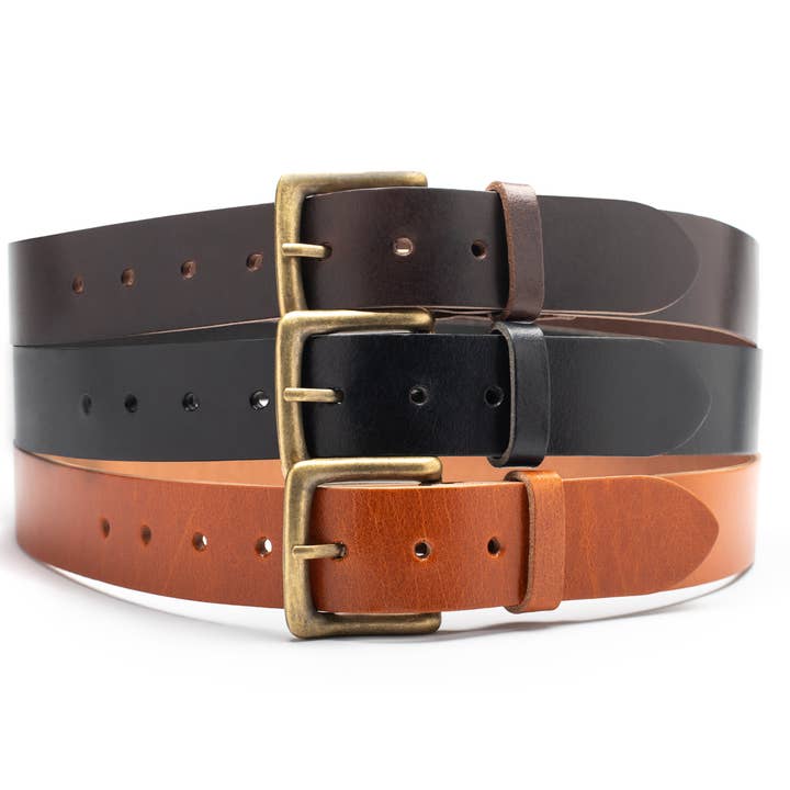 Leathergraft – wholesale Belt – Unisex – Men's full grain leather belt with antique brass buckle19