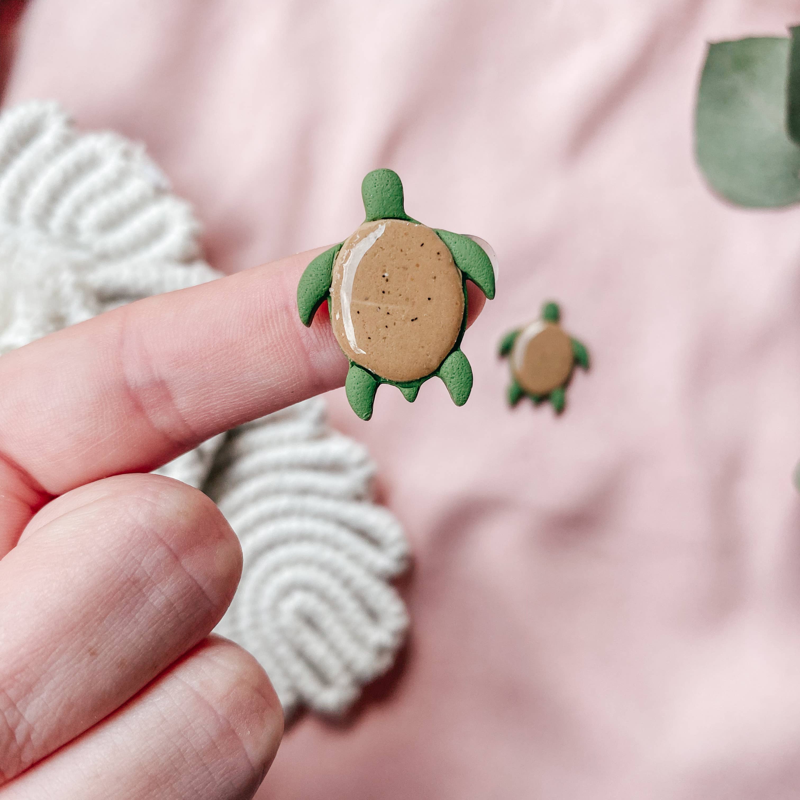 ClayWithA - Wholesale Stud/Post Earrings - Turtle Studs3