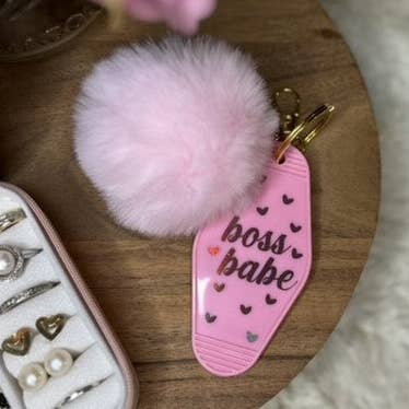 PORTACHIAVI VINTAGE CON POMPON - ROSA per la vendita all'ingrosso da parte di Denudare Shop