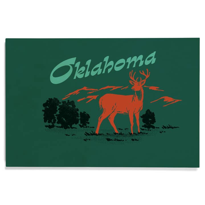 PREMIUM WOOD SIGN Oklahoma Vintage Matchbook Whitetail Deer for wholesale by Lantern Press