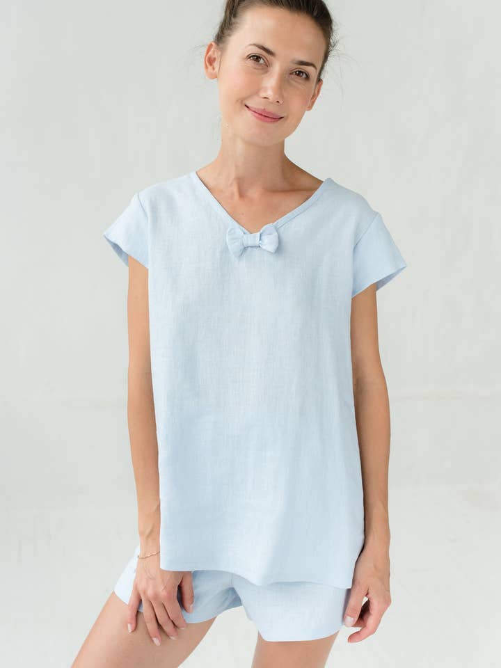 Linen Shorts, Linen Pajama Shorts, Linen Sleepwear for wholesale by LeMuse