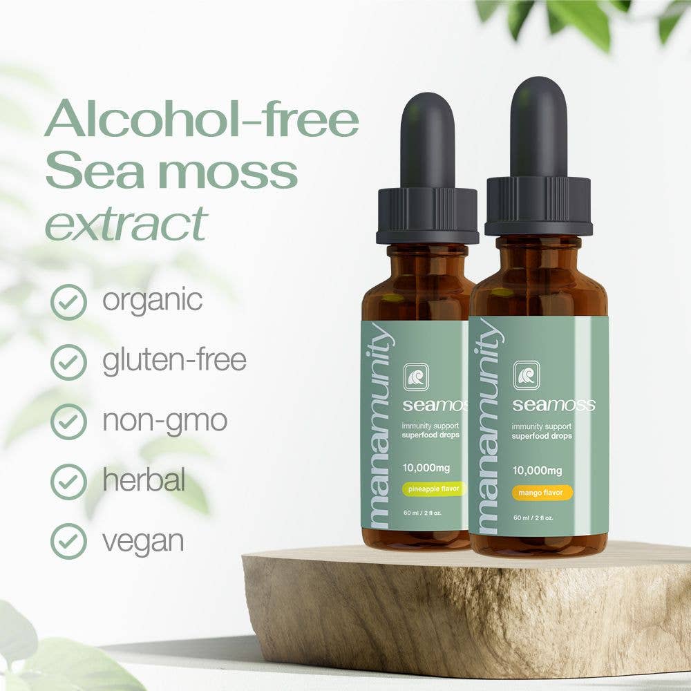Naomi's Happy Place Shop - Wholesale Oral Supplement/Vitamin - Sea Moss Liquid Drops 10,000 mg Organic Irish Sea Moss Gel with 350 mg Burdock Root Supplement & 20,000 mg Spirulina Immune Support, Joint & Thyroid Support - Vegan4