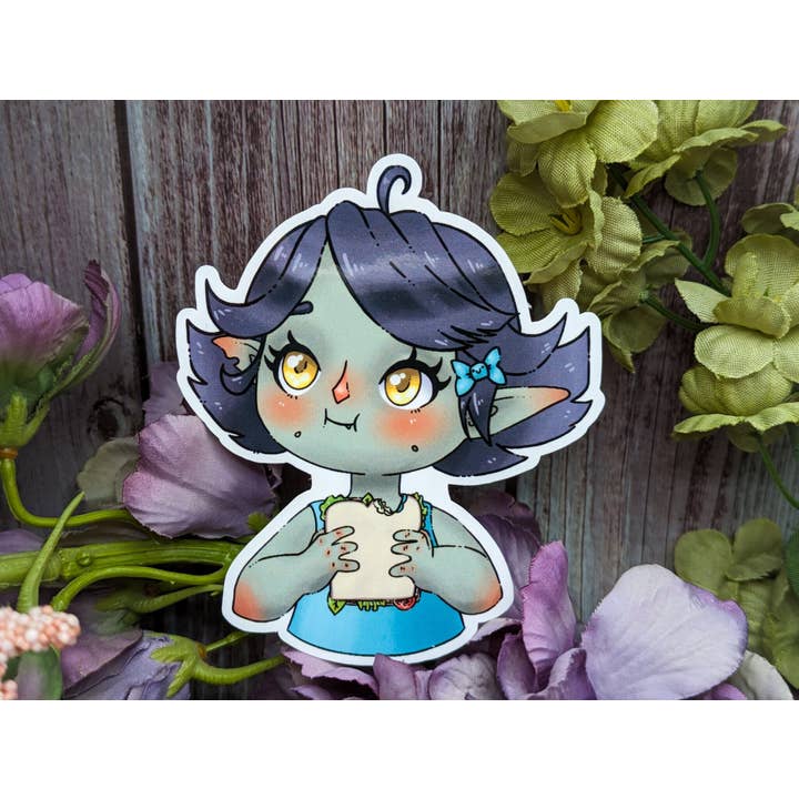 Goblin Girl Vinyl Deco Klistermærker til Laptop/Vandflaske for engroshandel hos Witchbriar Cottage