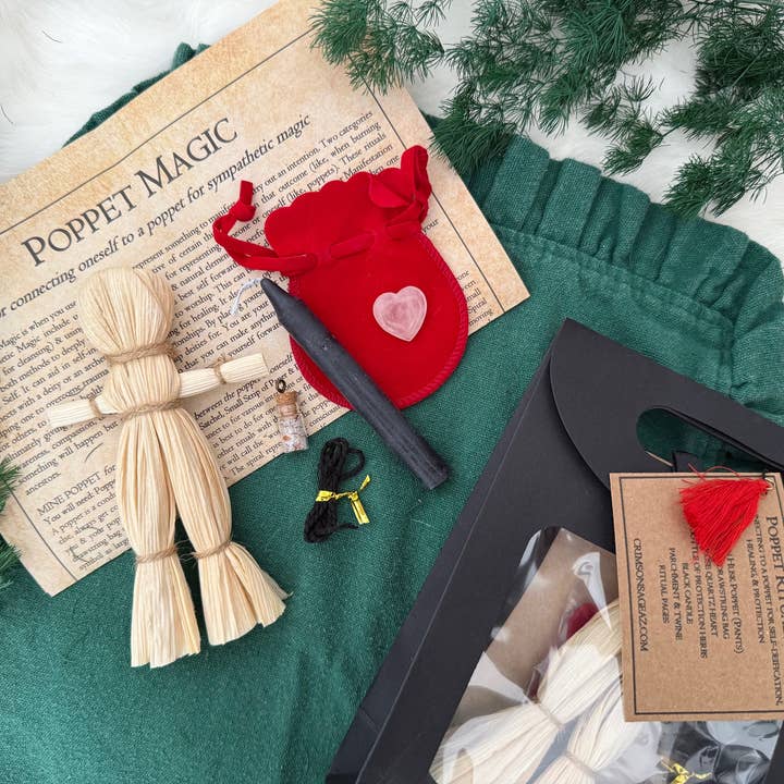 Poppet Ritual Set / Corn Husk Folk Doll Kit for wholesale by Crimson Sage
