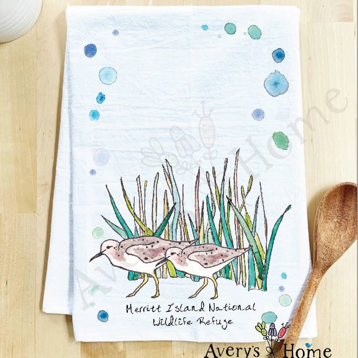 Avery's Home - Wholesale Tea Towel - Sandpipers with Beach Grass Bird Customizable Tea Towel20
