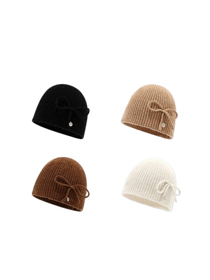 Haila – Knitted Beanie with Bow for wholesale by Funkyrel® Atzbranding Limited