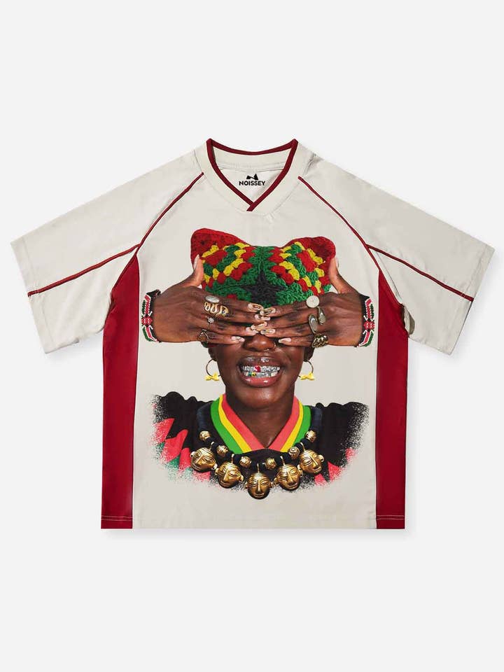 Traditional Art Retro Woven Cat Girl College-Style Print T-Shirt for wholesale by NOISSEY