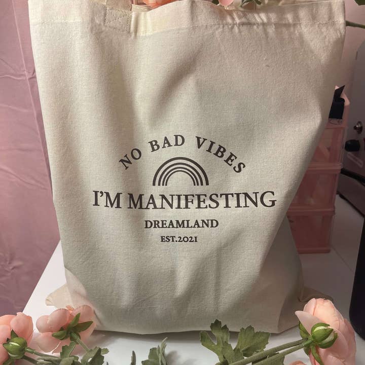 no bad vibes tote bag for wholesale by jlurose