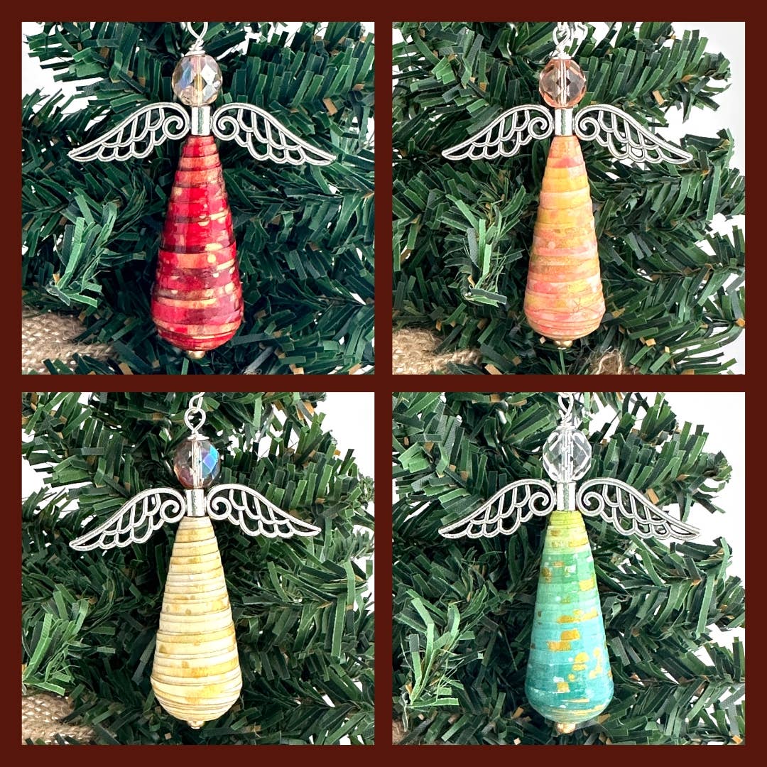 Allison Lake Handmade - Wholesale Ornament - Milieuvriendelijke papieren engel kerstornamenten | Doos van 502