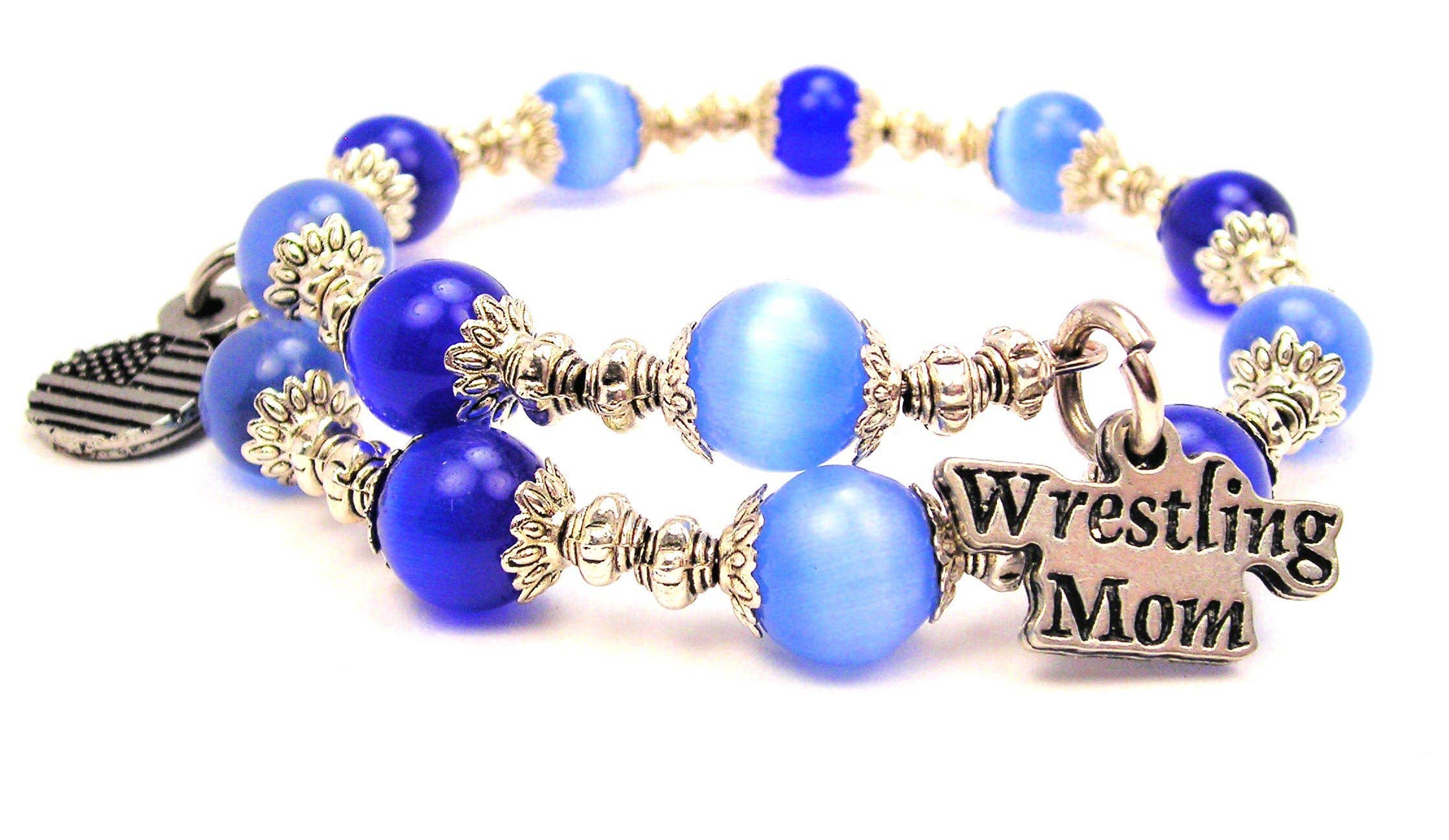 Chubby Chico Charms - Wholesale Beaded Bracelet - Wrestling Mom Cat's Eye Beaded Wrap Bracelet0