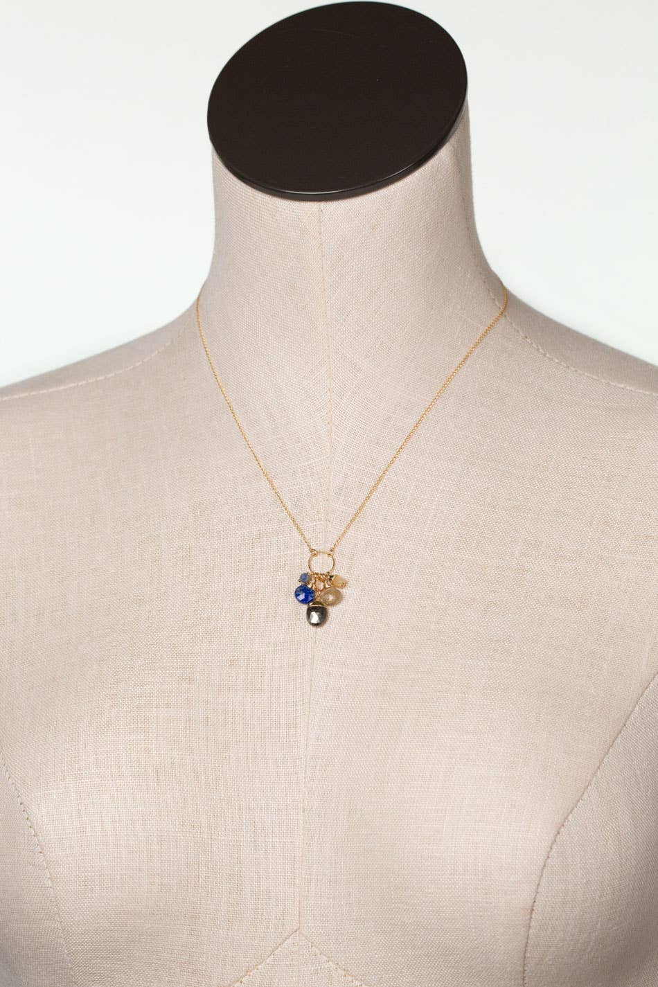 Anne Vaughan Designs Jewelry - Wholesale Pendant/Charm Necklace - Blue Moon 16.5-18.5" Lapis, Labradorite, Sodalite, Mother Of Pearl Cluster Necklace1