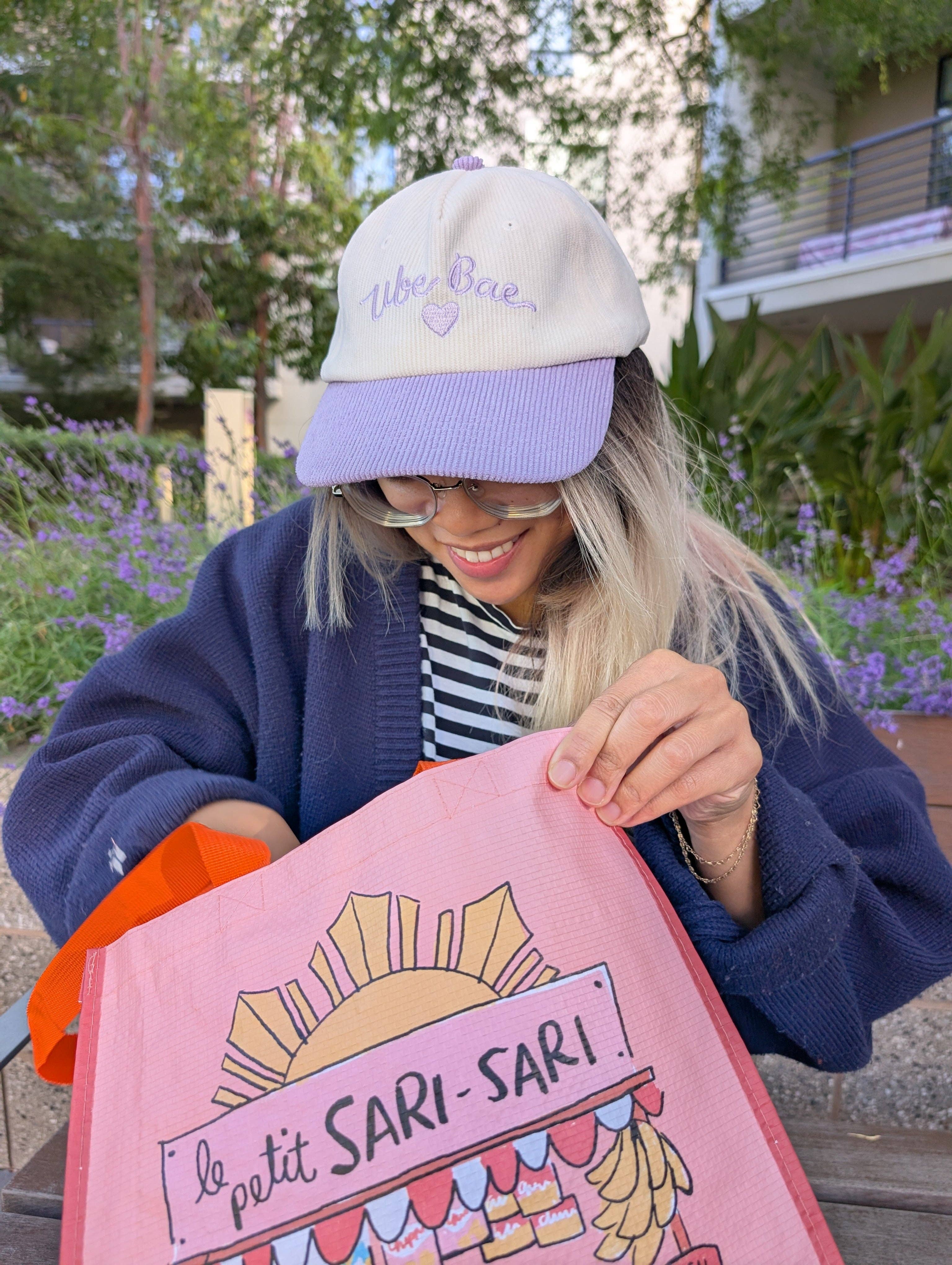 Le Petit Elefant - Vente Casquette de baseball – femme - Casquette de baseball en velours côtelé brodée Ube Bae4