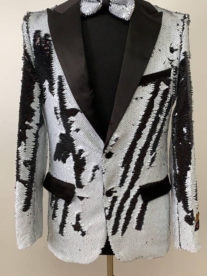 Sequin Blazer - Black and White for wholesale by Alberto Nardoni