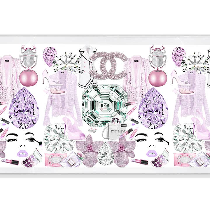 Bougie Women Nuevo Lilac Acrylic Rectangle Decorative Tray for wholesale by Nicolette Mayer Collection