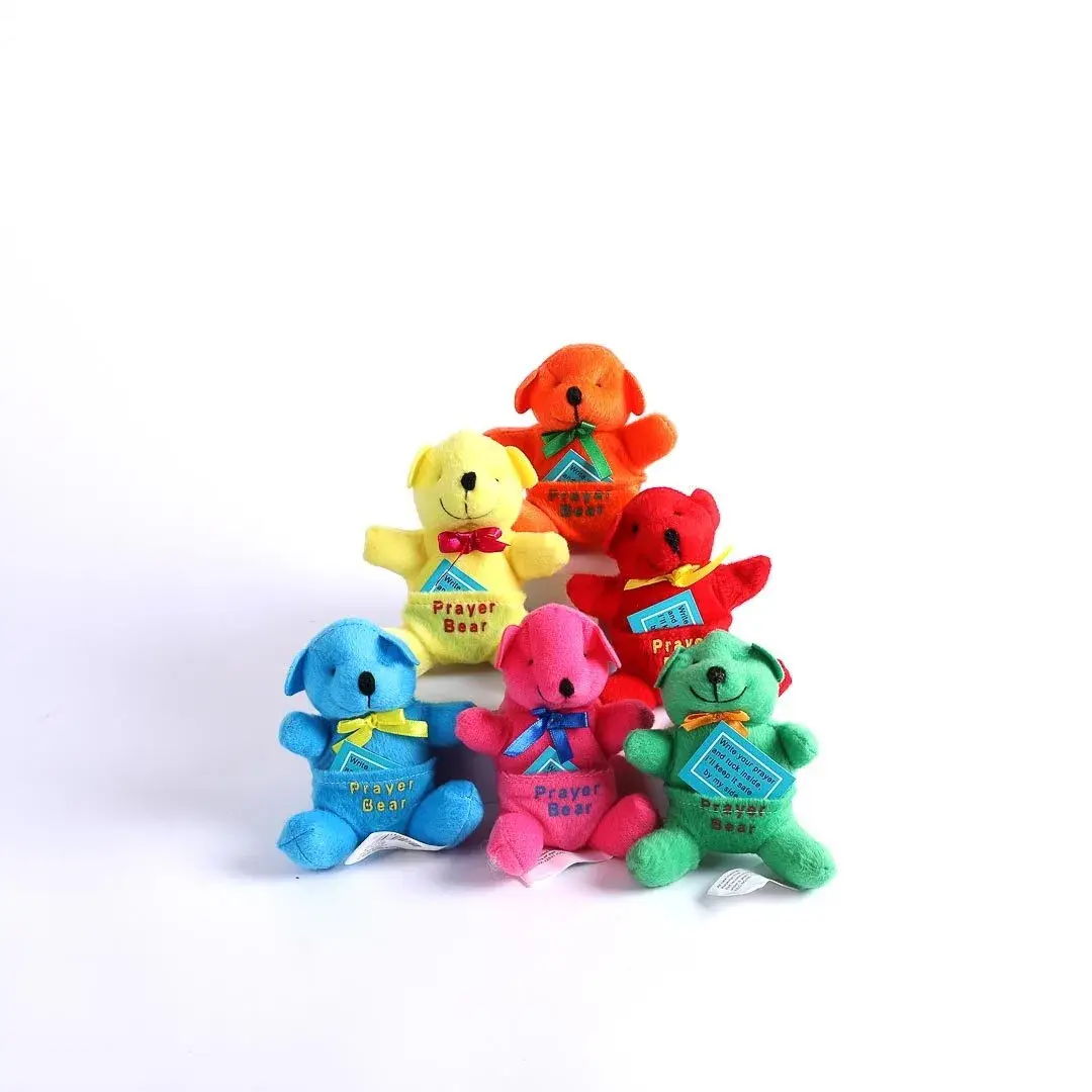 Swanson Christian Products - Wholesale Stuffed/Plush Toy - Kids & Baby - Plush Prayer Bear W/Pocket Assorted Colors 4In Pack of 121