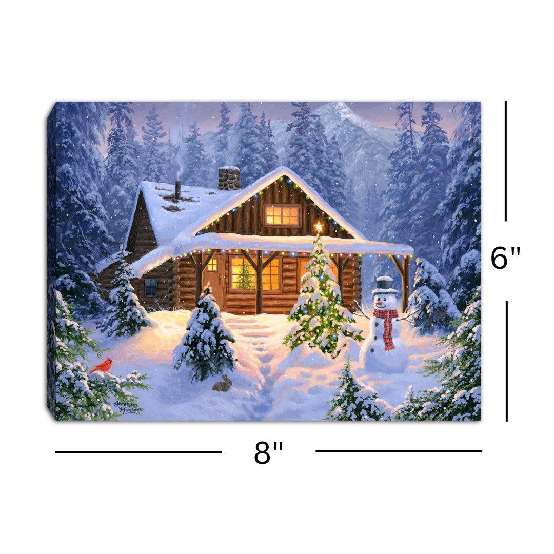 Glow Decor - Venta al por mayor Decoración navideña - Lienzo de mesa iluminado Holiday Retreat de 8 x 6 pulgadas3