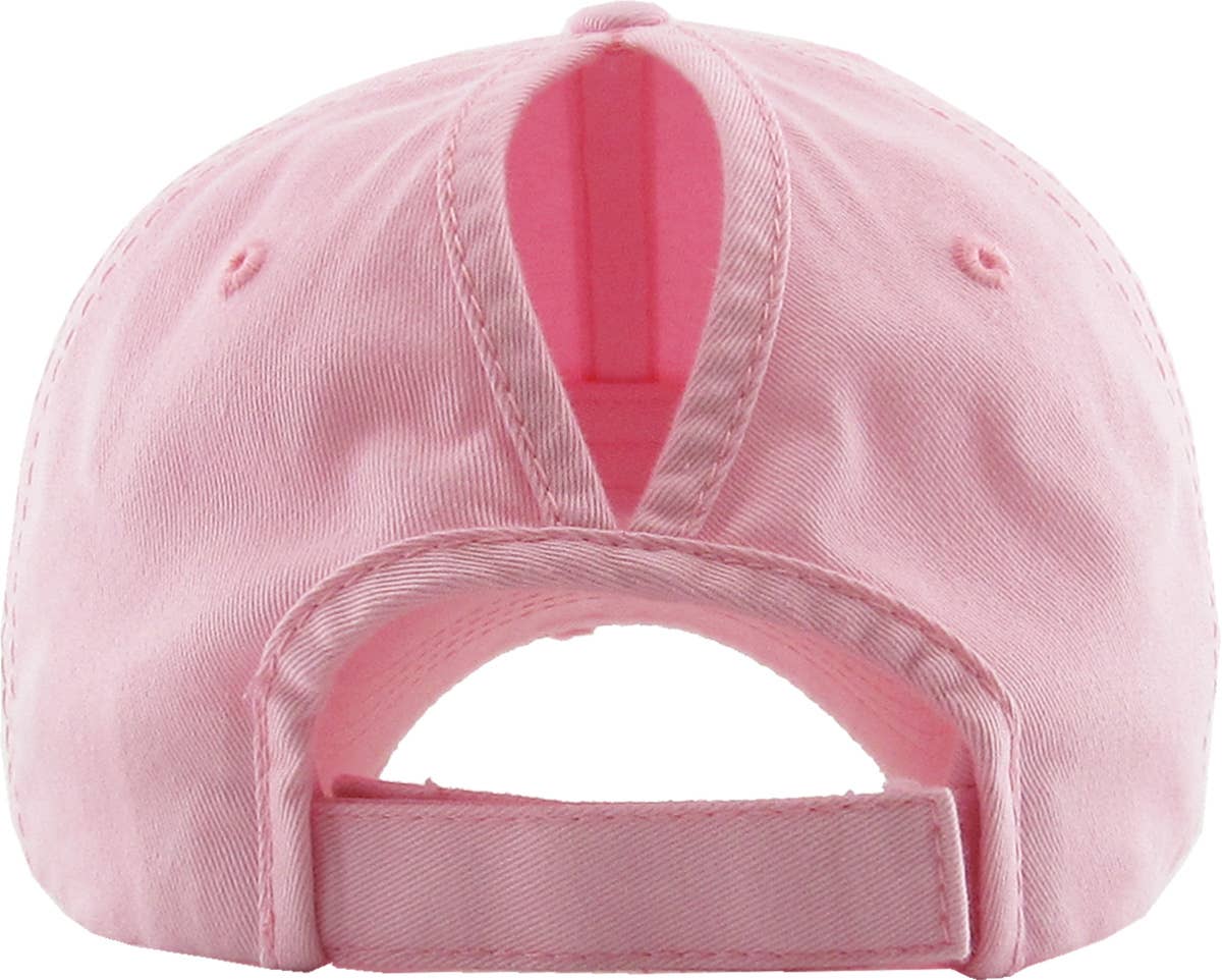 KBETHOS - Wholesale Ponytail Cap - Women's - Ponytail Washed Distressed Cotton Cap119