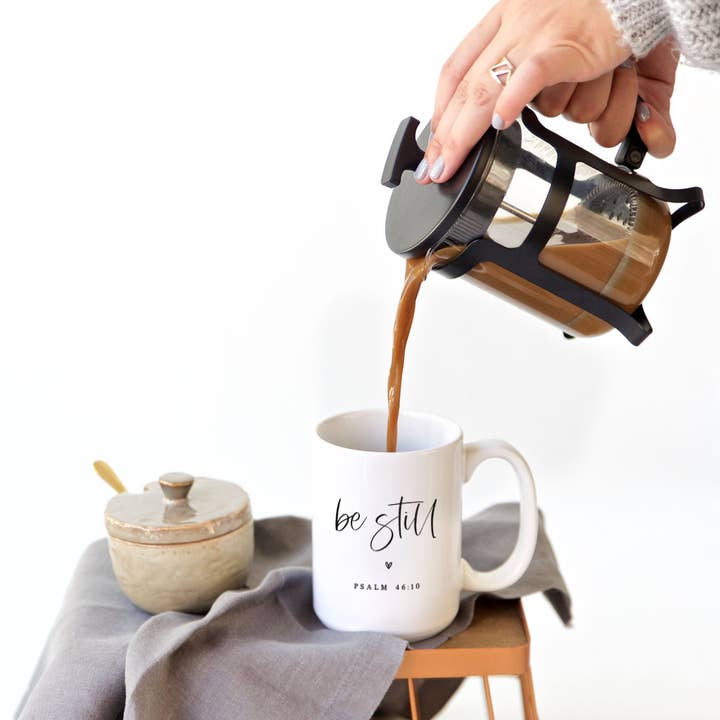 The Cotton & Canvas Co. - Wholesale Coffee Mug - Be Still Religious Scripture Bible Verse Mug