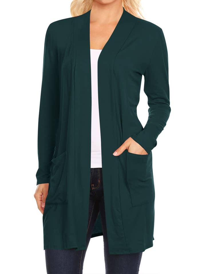 MOA COLLECTION - Wholesale Cardigan - Women's - Women's Long Sleeves Casual Solid Outerwear Sweater Cardigan6