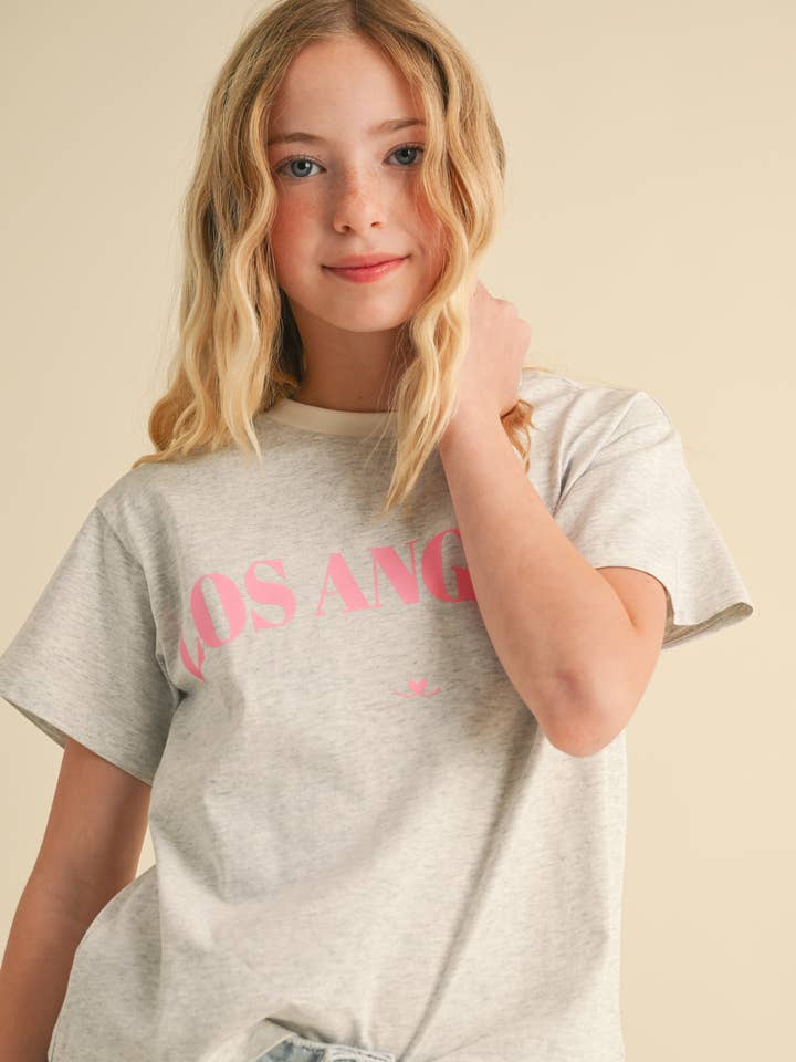 heart and arrow - Wholesale Screen Printed T-Shirt - Kids - TWEEN GIRLS KIDS BOXY SCREEN TOP (7-14)