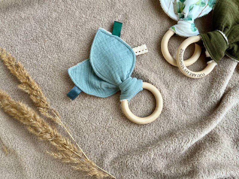 Pastel Baby – wholesale Teether (not clip-on) – Baby – Organic muslin and Bamboo baby first teether - Bunny ears7