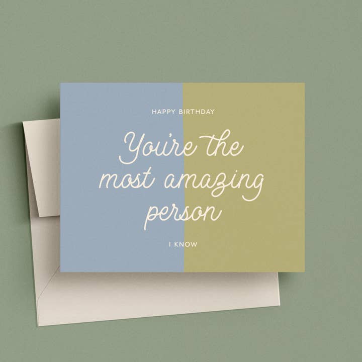 Amazing Person Birthday Card for wholesale by Library Design Co.