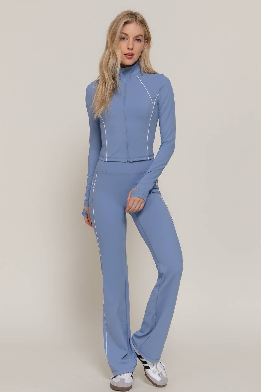 Active Basic | Active USA - Wholesale Athletic Jacket - Women's - Long Sleeve Piping Detail Active Wear Jacket17