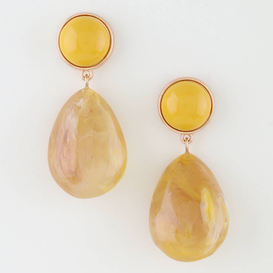 3AM BY H&D ACCESSORIES - Wholesale Dangle Earrings - Marble Stone Teardrop Earrings4