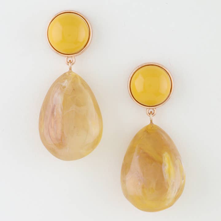 3AM BY H&D ACCESSORIES - Wholesale Dangle Earrings - Marble Stone Teardrop Earrings4