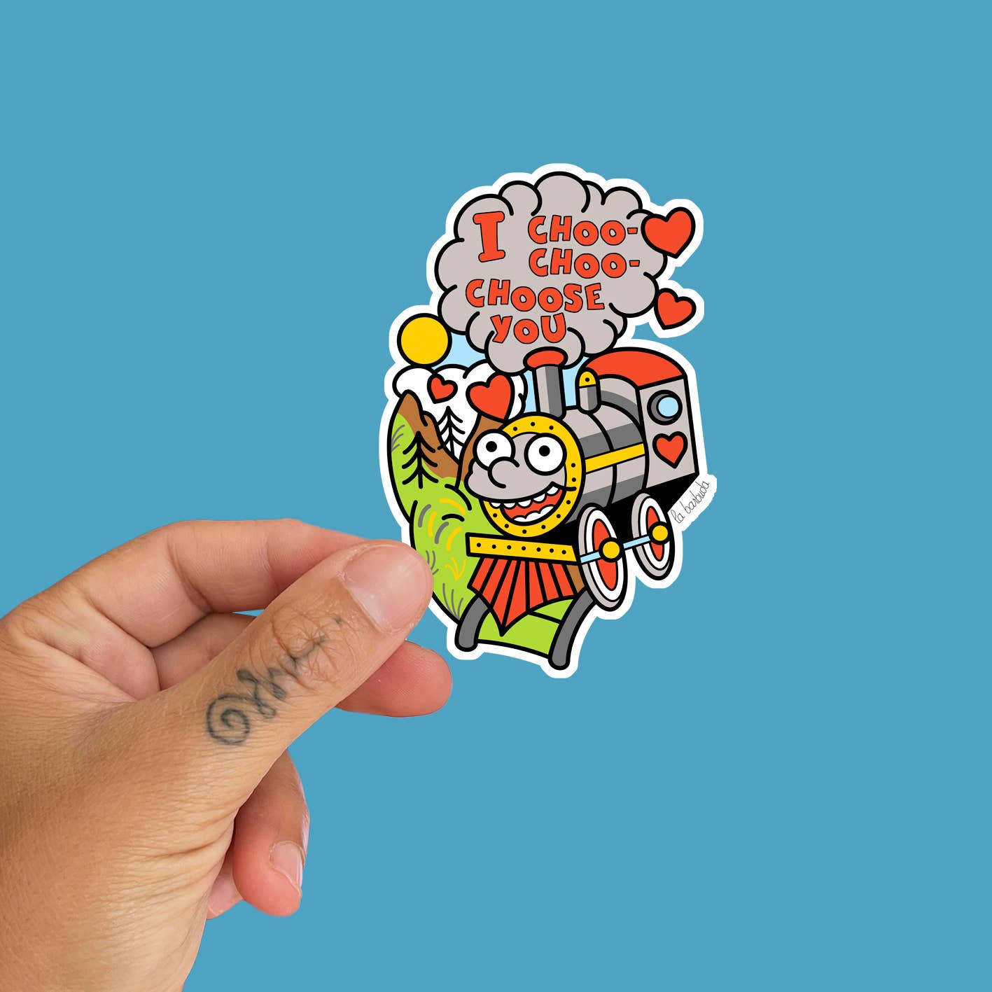 La Barbuda - No U.S. custom fees - Wholesale Sticker - I Choo Choose you Ralph Train Die Cut Vinyl Sticker