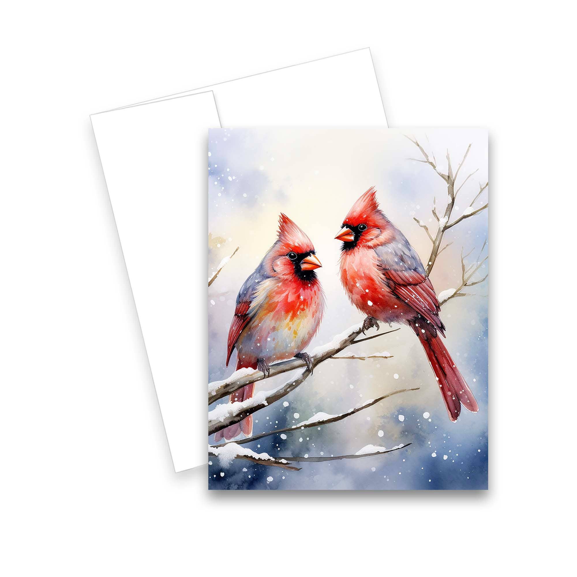 Aria Rae - Wholesale Kerstkaartje - Christmas Cardinal wenskaarten, set van 6, blanco notitiekaarten2