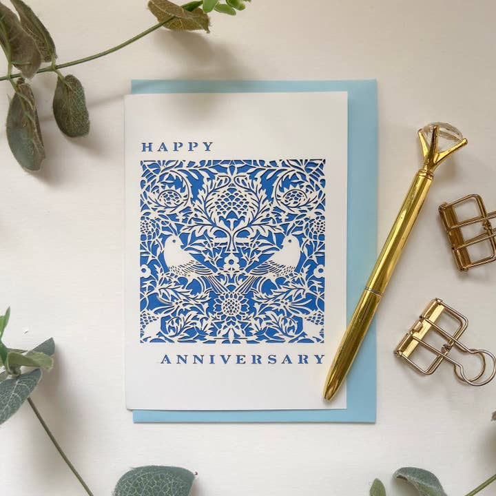 Carte d'anniversaire William Morris, carte d'anniversaire Nature pour la vente par Chow's Stories