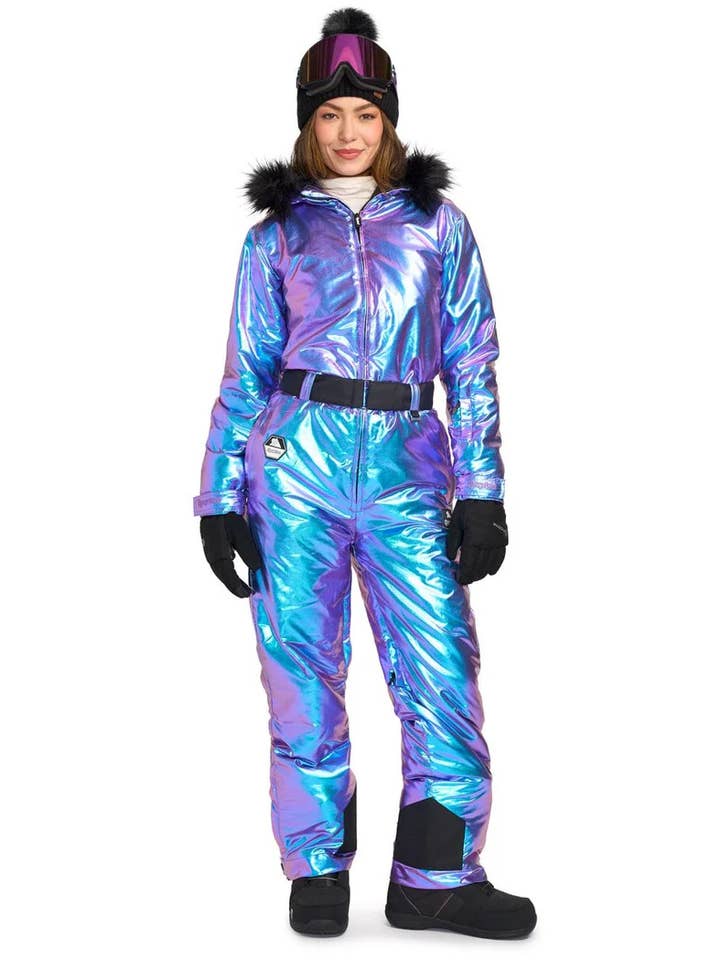 Iridescent Iris Snödräkt - Damernas Skiddräkt med Pälskant för wholesale av Tipsy Elves